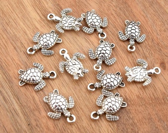 Breloques tortues argent vieilli 16mm Par lot de 20/50 unité