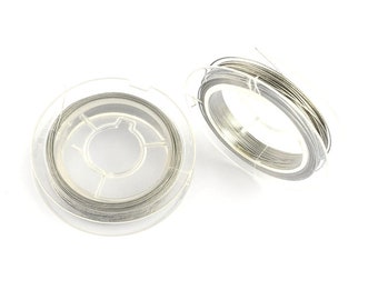 2 rouleaux de 10 mètres de fil en acier inoxydable gris 0.38 mm