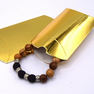 x5 sacchetti regalo oro/nero/argento, confezione regalo, scatola in cartone per gioielli e piccoli oggetti Oro