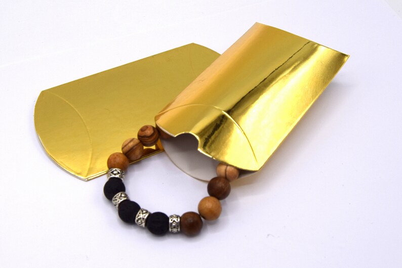 x5 pochettes cadeaux doré/noir/argent, emballage cadeau, boite carton pour bijoux et petits objets image 3