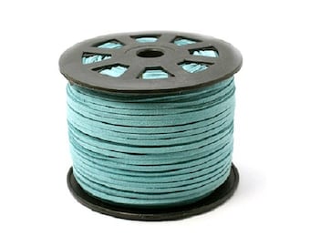 x5 meters of suede cord 2.7mm turquoise - blue cord CCP03