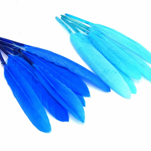 x20 plumes bleu ciel / bleu marine - bricolage et création de bijoux