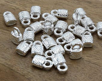 30 End caps for silver metal cord - 10mm Ref:E2AA0000