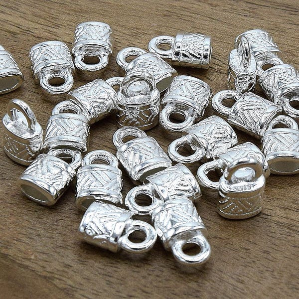 30 End caps for silver metal cord - 10mm Ref:E2AA0000