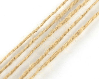 May include: Close-up of natural fiber twine, a type of string made from plant fibers, with a light brown color. The twine is arranged in parallel lines, showing its texture and natural fibers.