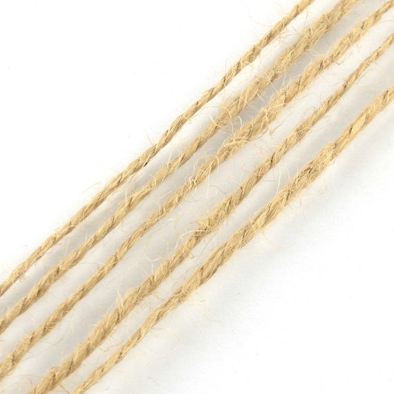 Cordon de jute  1~2mm au mètre naturel/rouge/noir/vert   - Par lot de 10 mètres