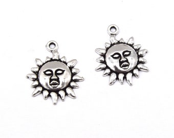 Sun charm silver metal lot of 10/20 units