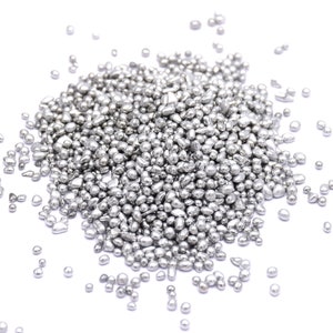 FGB silver plated glass seed beads, for nail art resin decoration accessories, no holes 50grs