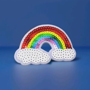 Ecussons patch thermocollant arc en ciel paillettes  - à l'unité