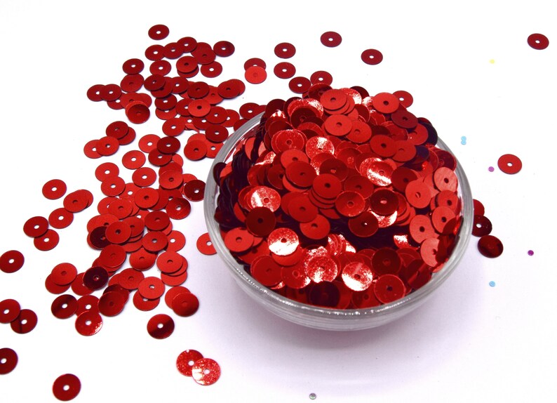 x 1000 Paillettes sequins rouge 6mm image 2