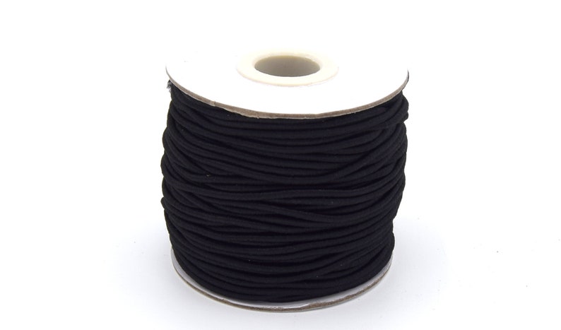 x 10 metres of round elastic cord 2mm black C11