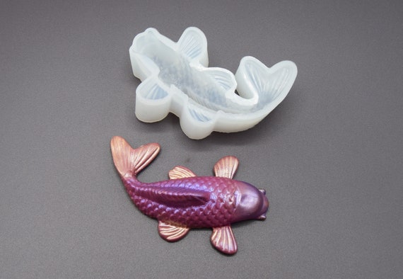 1 Moule en silicone poisson moules de résine, carpe japonaise pour la résine UV, savon, polymère...