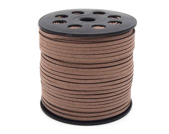 Cordon suédine 3mm marron clair Par lots de 5/8/10 mètres