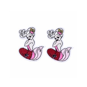 x2 Ecussons patch thermocollant sirène Pin Up