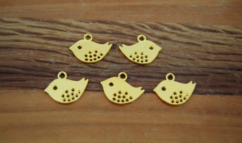 X50 Silver/golden/bronze/mixed bird charms 16mm x 13mm In batches of image 4