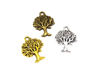 Breloques arbres de vie argent-bronze-or - Lot de 10/20 unités