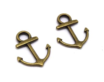 Bronze boat anchor charm - Lot of 10/20 units
