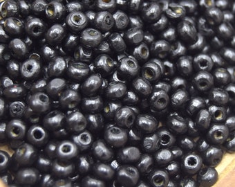 200 Perles Rondelle En Bois noir 4mm -  BOIS001