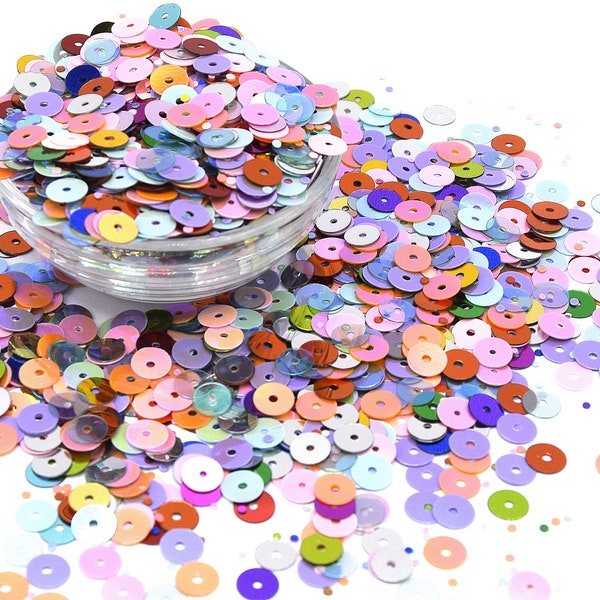 x 1000 Paillettes sequins multicolore opaque 6mm