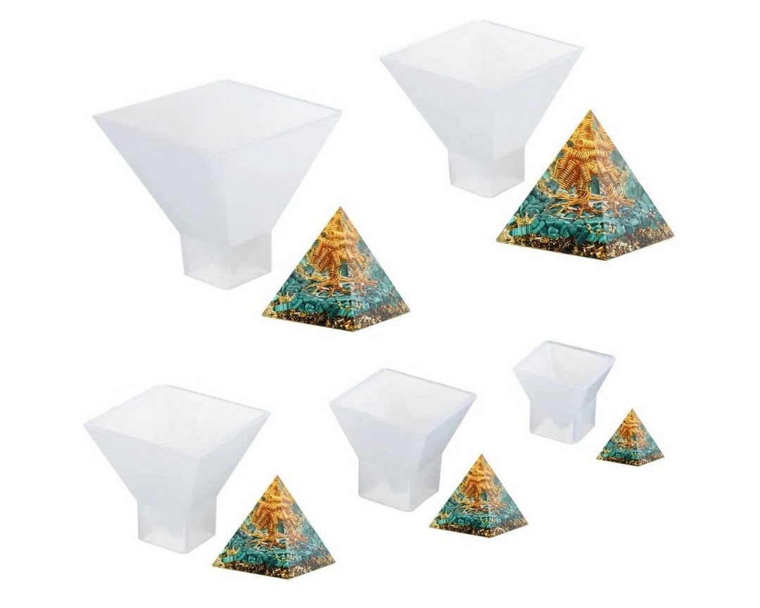 Kit de 5 Moules pyramides en silicone pour fabrication d'orgonites en