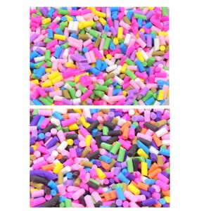 20 grs par sachet de faux vermicelle, Décorations Gourmandes Petits Morceaux coloré En Pâte Polymère image 1