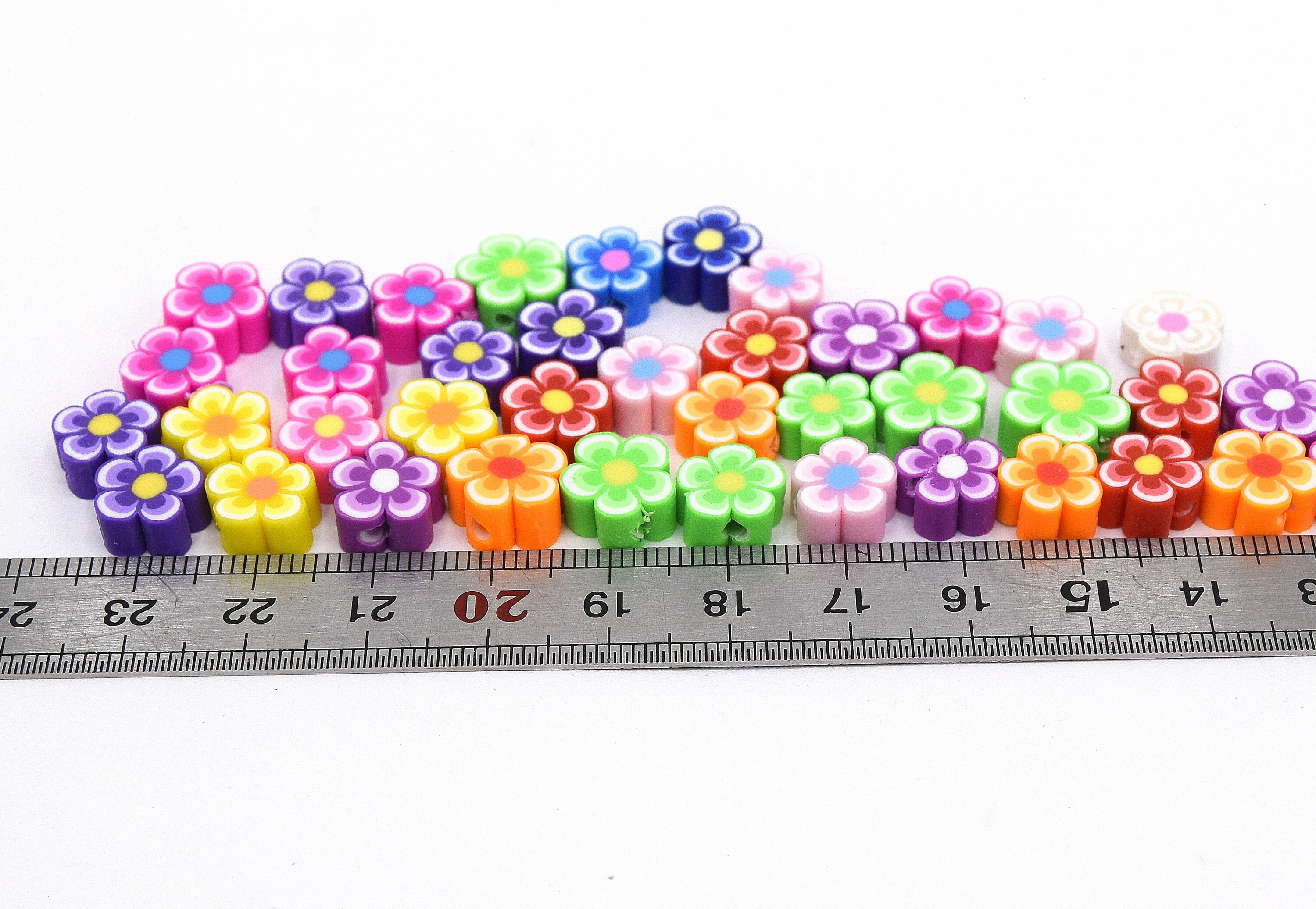 Lot De 400 Perles En Argile Polymère Forme Fleur - 8-10 Mm, Motifs Kawaii, Fleur De Prunier, Poney - Pour Bijoux DIY, Bracelets, Colliers, Loisirs Créatifs
