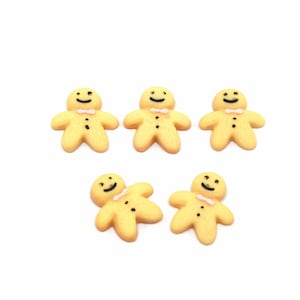 Cabochons bonhomme pains d'épice résine - Lot de 10 unités