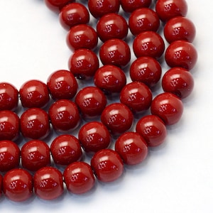 1 strand ~105 glass beads ~8mm red or green