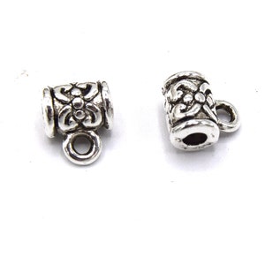Set of 20 engraved silver bails 8mm