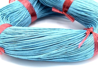 x20 Cordon ciré 1mm turquoise - Waxed cord 1mm turquoise