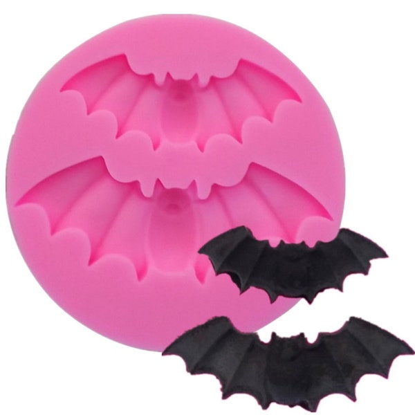 x1 Soft Silicone Mold bats, Halloween, making resin jewelry, fimo, ...