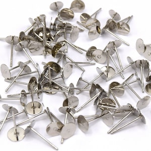Stainless steel ear studs rod 12mm - Pack of 20/50 units