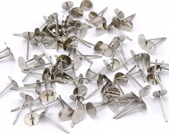 Stainless steel ear studs rod 12mm - Pack of 20/50 units