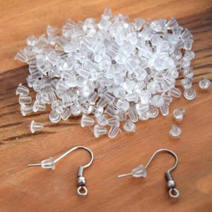 400 Silicone Plastic Earring Backs 4x4mm