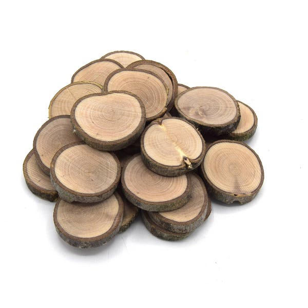 50 Rondelles de bois d'olivier pour décoration en bois Ø20~40mm - , non vernis /wooden washers organic olive