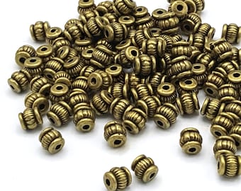 Barrel bronze metal spacer beads 5mm - Lot of 20/50 units
