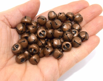 50 copper-colored iron bells 10mm - Christmas bells