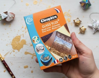 Glass’Flex Cleopatra Epoxyhars Kit 150ml – Flexibel en glanzend glaseffect voor origami, sieraden, papier en canvas – Flexibele UV-bestendige vernis