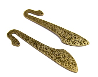 4 Engraved bronze metal bookmarks 8CM