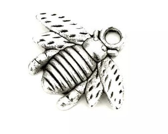 old silver bee charms 21x15mm B41 set of 5/10/20 units