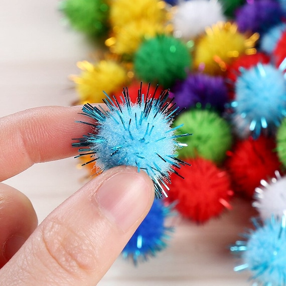500 Mini Pompon 8mm In Feltro - Colorati, Per Fai Da Te, Decorazioni, Artigianato (Giallo) - Foto 4
