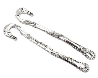 x4 Antique Silver Zinc Alloy Horse Bookmarks, 12.5cm
