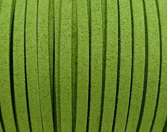 Wildlederschnur 3 mm grün In Chargen von 2/5/8/10 Metern
