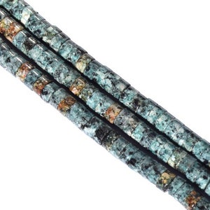 40 Imperial Jasper Heishi Beads 6x3mm green, turquoise, gray green color Gray