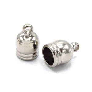 50 Embouts De Cordon Cuir - Terminateurs Barillet OD 9 Mm - Or Clair - Uxcell
