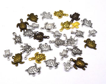 Lot de 15 breloques tortues mixte