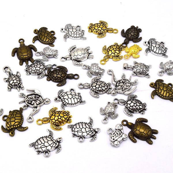 Lot de 15 breloques tortues mixte