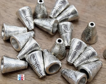 Conos Caps plata 11X8.5mm - Lote de 20/30 unidades -