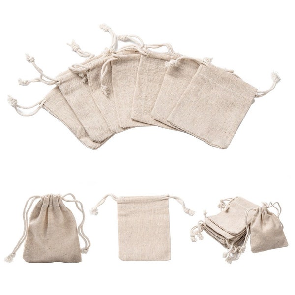 Sachets coton,Pochette en coton, bijoux de sac, pochette cadeau, pochette de bijoux, sac à personnalisés, sac mariage, sac cadeau 10X8cm