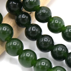 Jade stone beads Round olive green 6mm - Pack of 20/50/1 rosary (61 beads) ref:A12000000